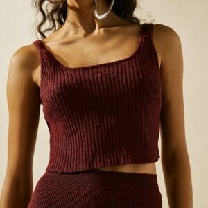 Free People Beach Maroon Knit Tank